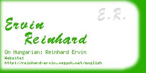 ervin reinhard business card
